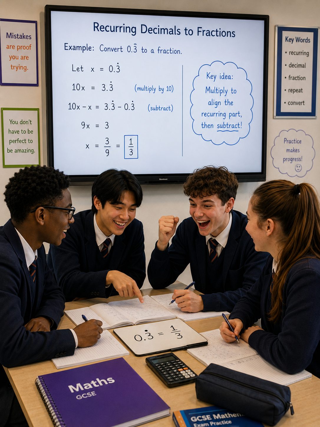 GCSE maths student working through a problem in a one-to-one tuition session with BrownTuition